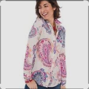 Chico's Pink and Purple Paisley Button Down Shirt